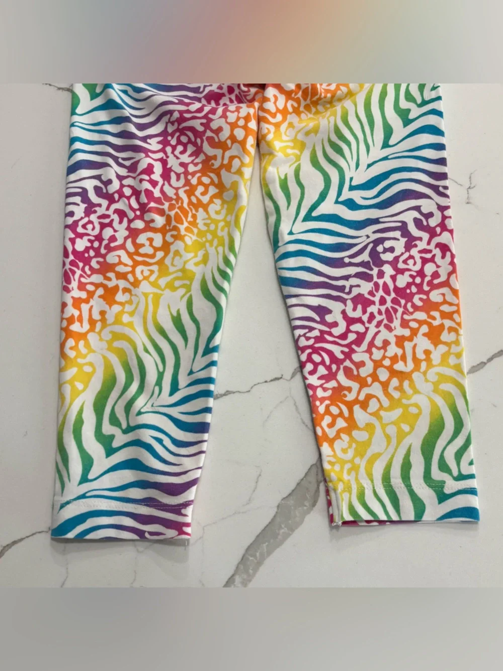 The Children’s Place Kids Rainbow Animal Print Stretch Leggings Girls Small 5/6